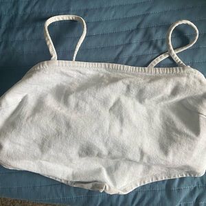 Zara blue cropped denim top